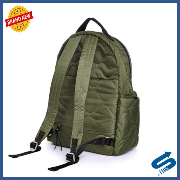 Quilted Nylon Travel Backpack with Laptop Sleeve and Trolley Pass-Through main image 6